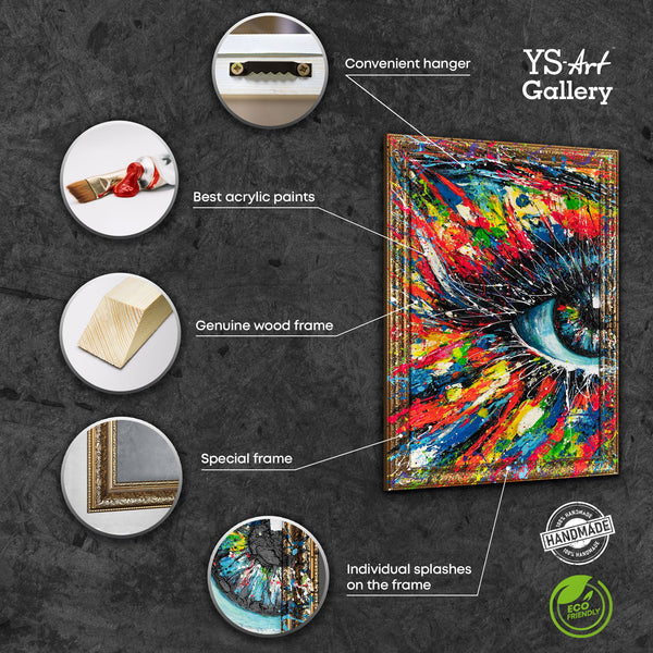 Abstrakte kunst Gemälde mit Rahmen "Die Energie des Blicks"