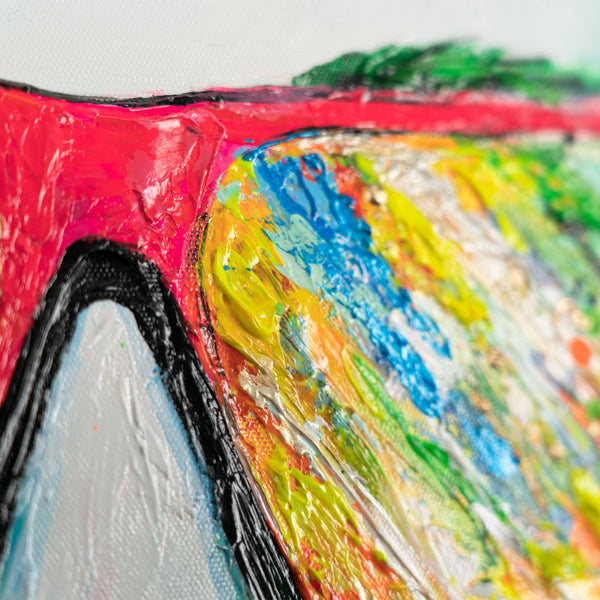 Abstraktes Portrait Acrylmalerei Handgemalt Relief Kunst