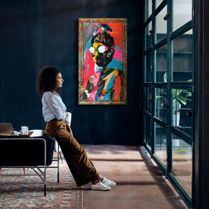 Moderne Wandbilder für Wohnzimmer - Gemälde mit Rahmen "Kontrastreiches Aussehen"