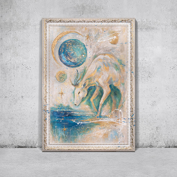 Leinwandbild Pferd Mit Goldakzenten