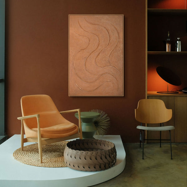 moderne-wanddeko-wohnzimmer-warmes-farbschema