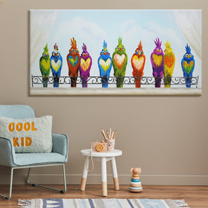 Acrylbilder handgemalt "Lustige Vögel"