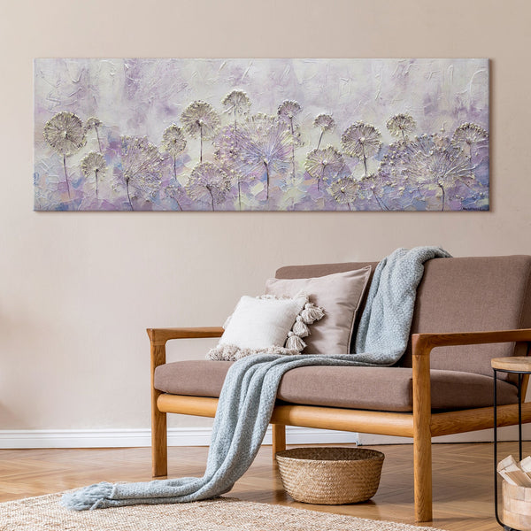Gemälde abstrakt blumen "Frühlingsanfang" 150x50