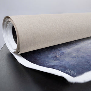 Hauptansicht des Leinwandbildes in Blau-Gold