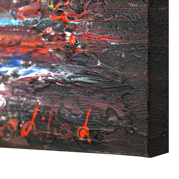 Moderne kunst bilder landschaft "Herbstlicher Anlegeplatz"