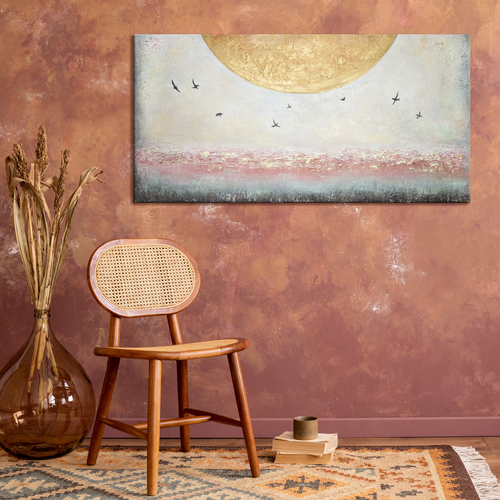 Abstrakte Landschaftsmalerei Handgemalt "Sonnenenergie"