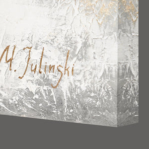 Abstrakte Gemälde mit Rahmen "Goldenes Schleife"