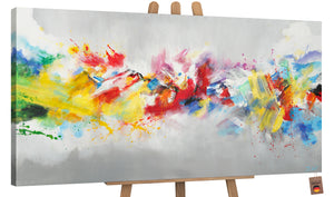 Acrylbilder auf Leinwand: Moderne Abstrakte Kunstwerke "Buntes Leben"