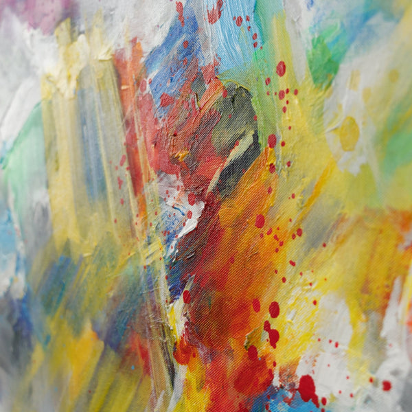 Acrylbilder auf Leinwand: Moderne Abstrakte Kunstwerke "Buntes Leben"