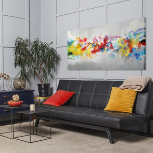 Acrylbilder auf Leinwand: Moderne Abstrakte Kunstwerke "Buntes Leben"