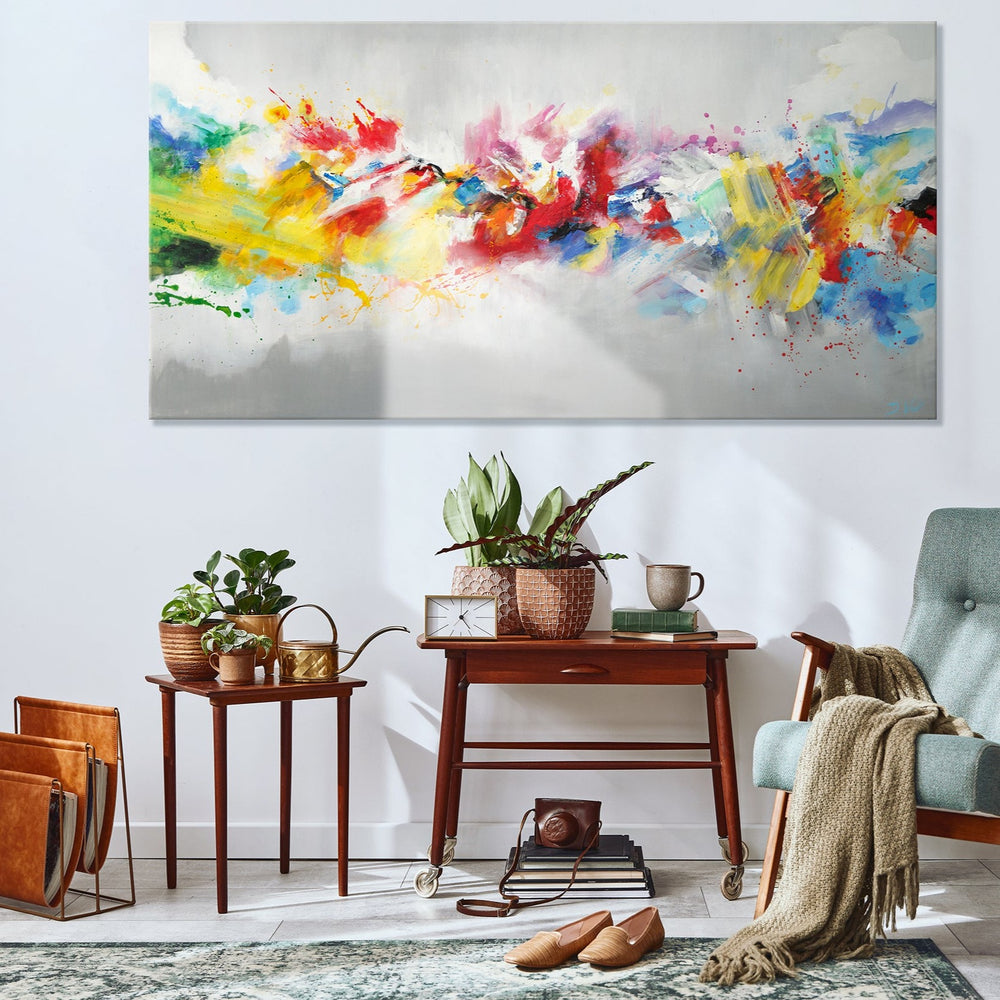 Acrylbilder auf Leinwand: Moderne Abstrakte Kunstwerke "Buntes Leben"