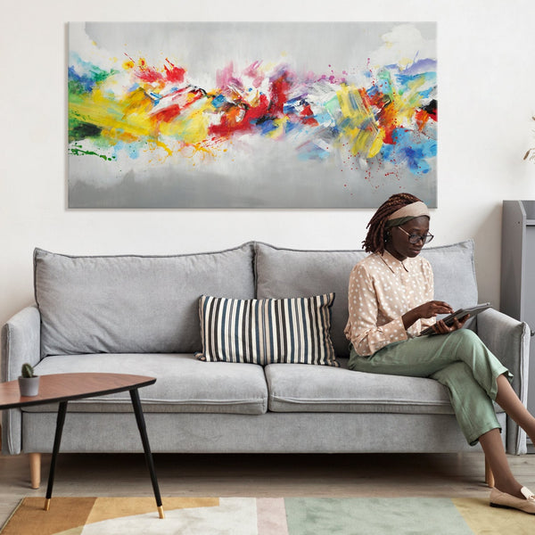 Acrylbilder auf Leinwand: Moderne Abstrakte Kunstwerke "Buntes Leben"