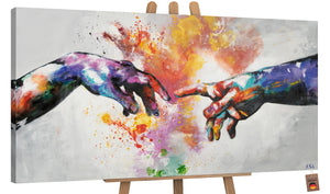 Moderne Abstrakte Kunst: Handgemalte Bilder auf Leinwand "Galaktisch"