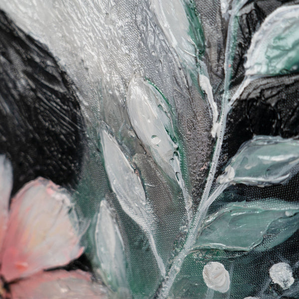 blattmotiv acrylbild, wandbilder kinderzimmer, rundes tierbild, moderne deko fürs kinderzimmer, handgemalte details