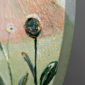 florales detail gemälde, moderne kinderzimmer wanddeko, tiere auf leinwand, runde acrylbilder kinder