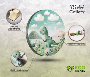 acrylbilder tiere rund, eco kinderzimmer deko, holzrahmen, handgemaltes leinwandbild, hochwertige materialien