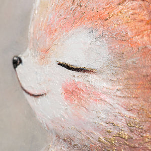 gesicht fuchs detail, runde leinwand kinderzimmer, acrylbilder tiere handgemalt, wanddeko babyzimmer