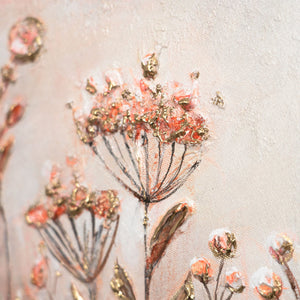 blumenstruktur acryl, tierbild kinder rund, handgemalte leinwand kinderzimmer mit tiermotiv