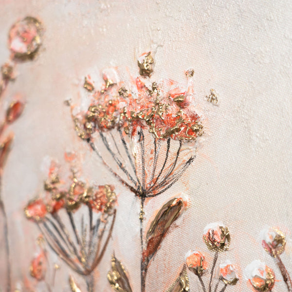 blumenstruktur acryl, tierbild kinder rund, handgemalte leinwand kinderzimmer mit tiermotiv