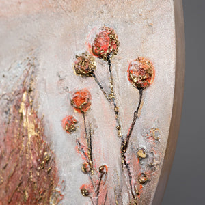 strukturierter rand leinwand, runde wandbilder kinderzimmer, tiermotive handgemalt, acrylbild fuchs