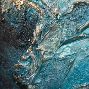 blau struktur pinsel, detail acrylmalerei rund