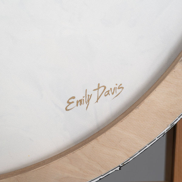 signatur leinwand, acrylbild runde form