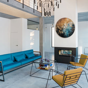 runde kunst modern, acrylbild wanddeko innenraum