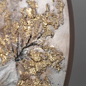 struktur gold florales, kante leinwand rund