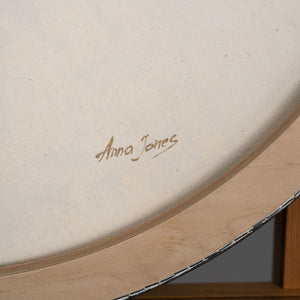 signatur acrylbild, runde leinwand kunst