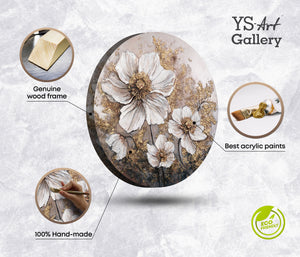 kunstwerk infos acryl, struktur leinwand rund bild