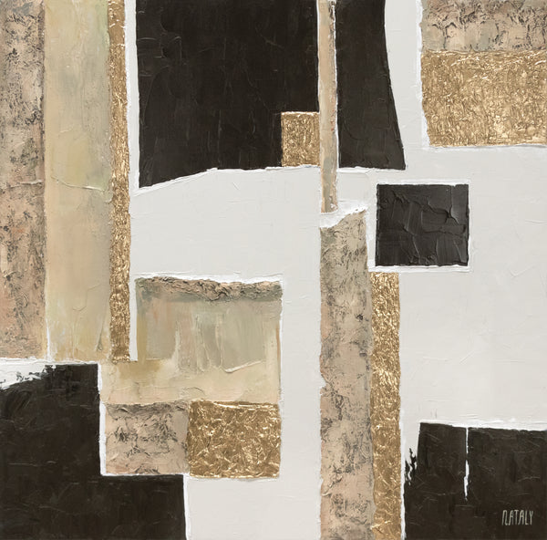 Handgemalte bilder auf leinwand für wohnzimmer "Charakter" 100x100cm