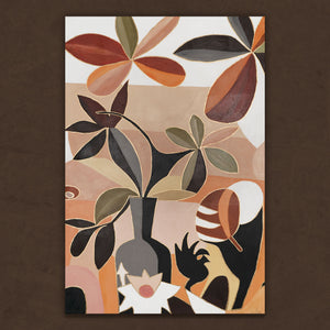 Abstraktes Acrylgemälde Blumenstrauß moderne Wanddeko Leinwand