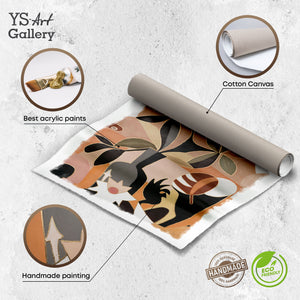 Handgemaltes Gemälde auf Leinwand – Pflanzen modern Art