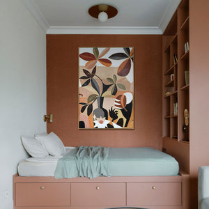 Modernes Acrylgemälde abstrakte Blumen Kunst im Schlafzimmer Dekor