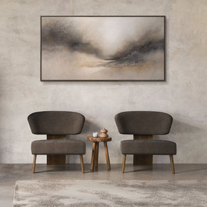 Abstrakte Wandkunst beige grau minimalistisch