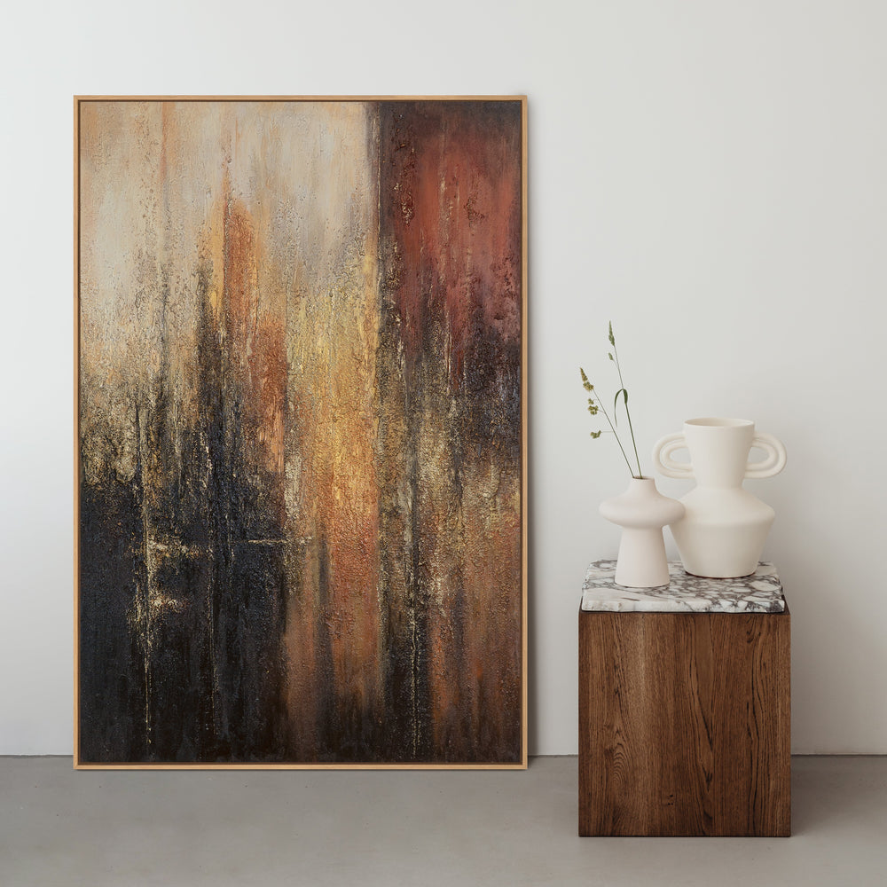 Abstrakte Wandkunst gold braun schwarz modern