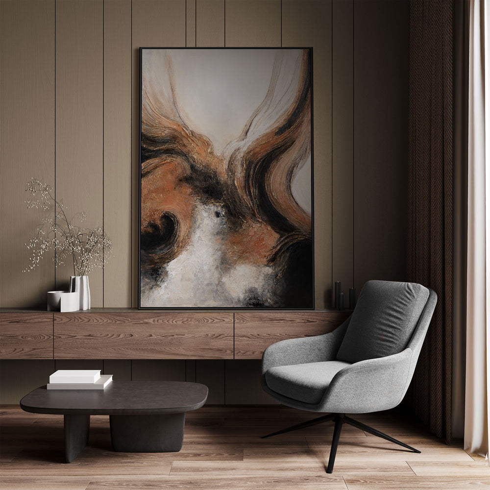 Abstrakte Wandkunst schwarz gold moderne Leinwand