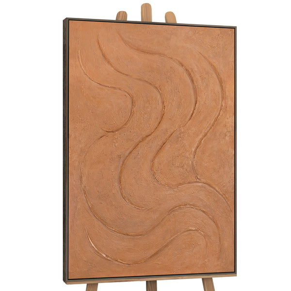 Abstrakte Wandkunst terracotta handgemalt