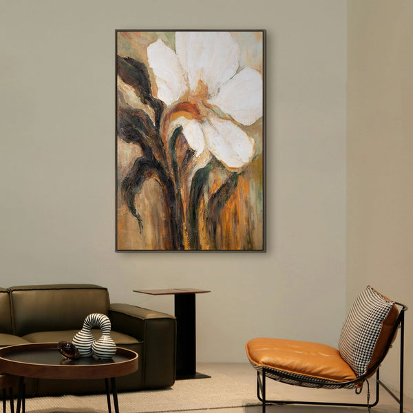 Abstraktes Blumen Leinwandbild Handgemalt