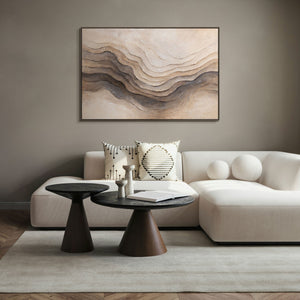 Abstraktes Leinwandbild Beige Braun handgemalt