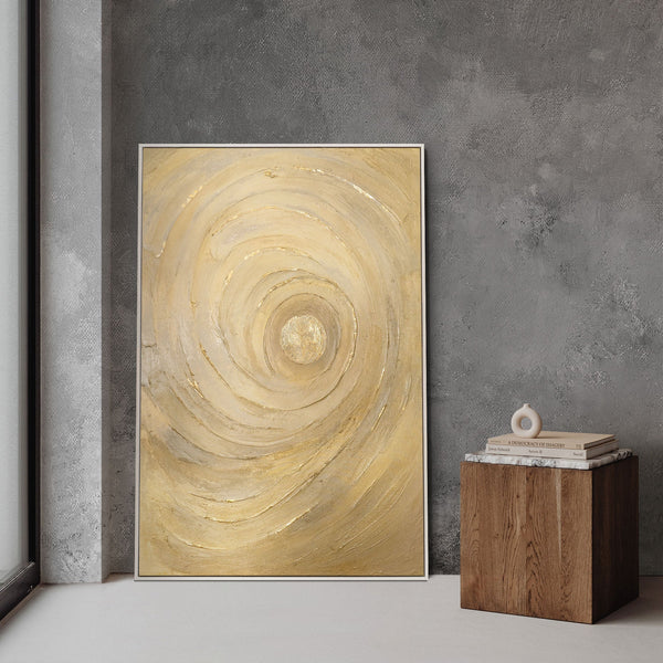 Abstraktes Leinwandbild gold handgemalt