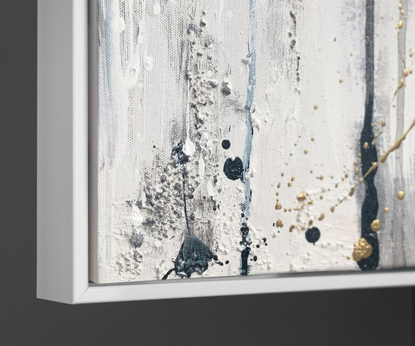 Acrylbild in Schwarz Weiß handgemalte Wandkunst Interieur