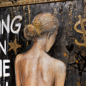 Acrylgemälde Frau Modern Gold