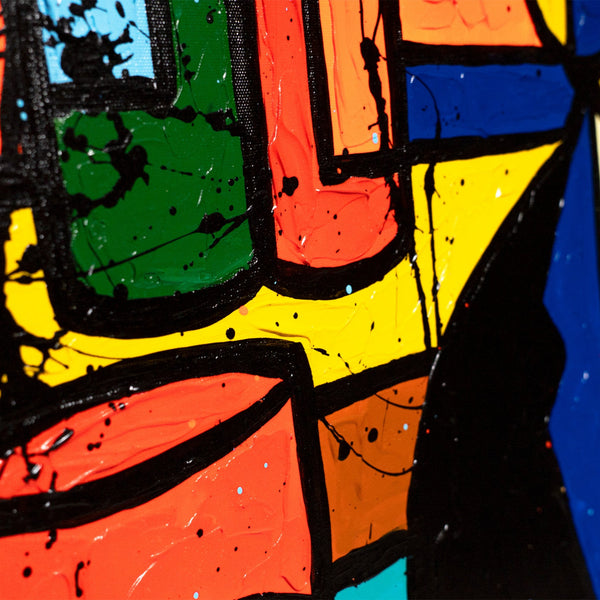 Acrylgemälde Kubismus Stil Farbenreich