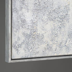 Seitenansicht des Acrylgemäldes mit strukturiertem Rand