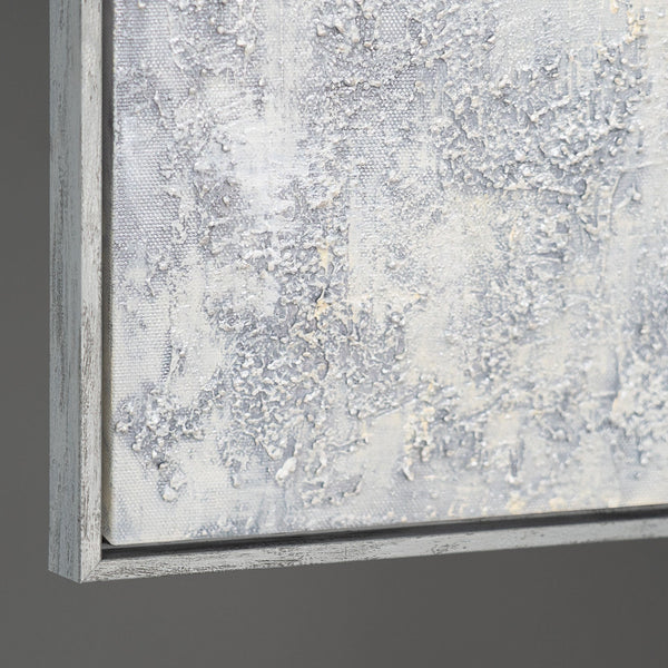 Seitenansicht des Acrylgemäldes mit strukturiertem Rand