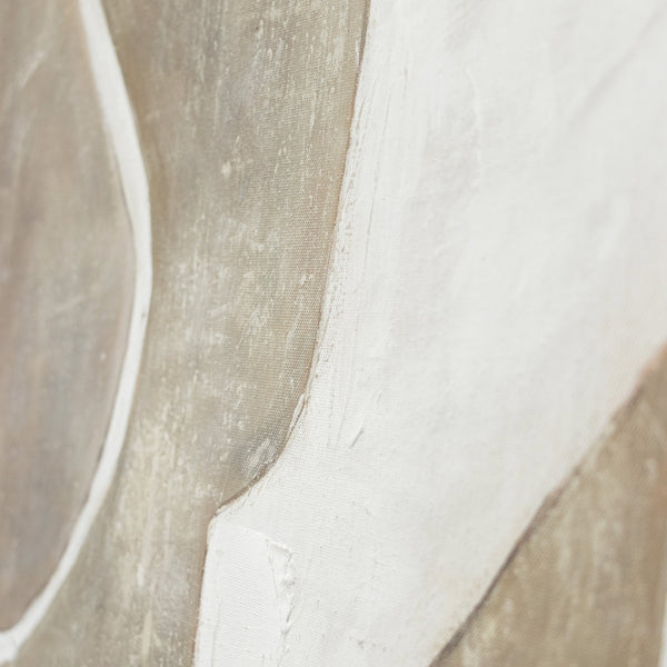 Acrylmalerei Beige Weiß Grau handgemalte Geometrie Kunst