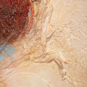 Acrylmalerei Reliefdetail beige rot modern