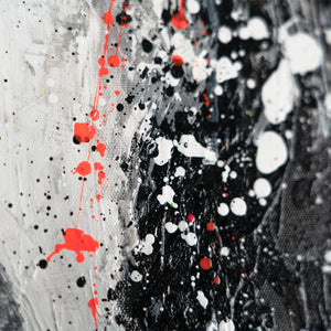 Acrylmalerei Schwarz Weiss mit Farbeffekten