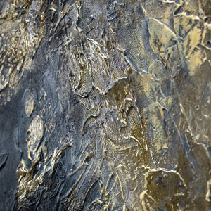 Detail goldene Struktur | abstrakte Wandkunst auf Leinwand